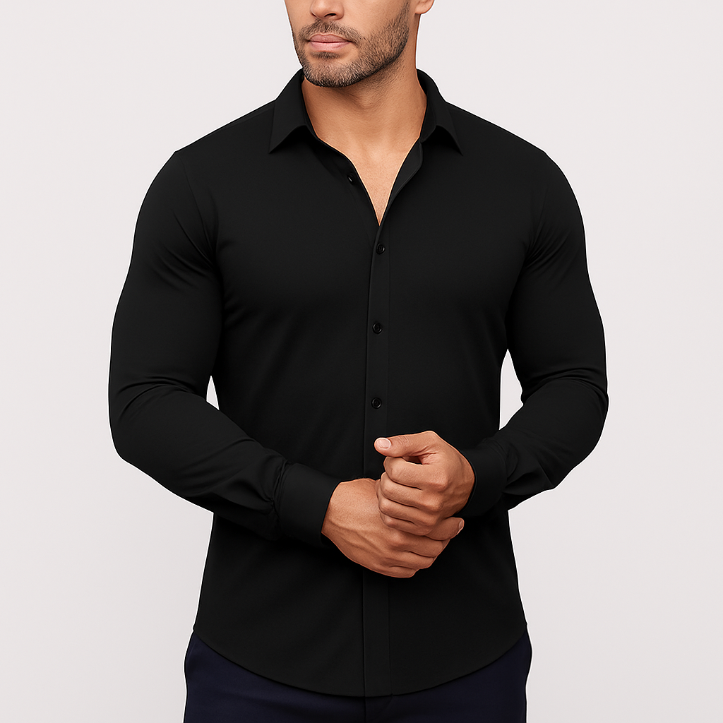 Camisa de Vestir Hombre Algodón Manga Larga Ajustada - Mavetta