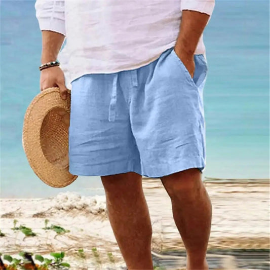 Pantalón Corto Hombre de Lino Cintura Elástica - Mavetta