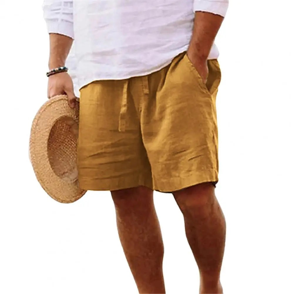 Pantalón Corto Hombre de Lino Cintura Elástica