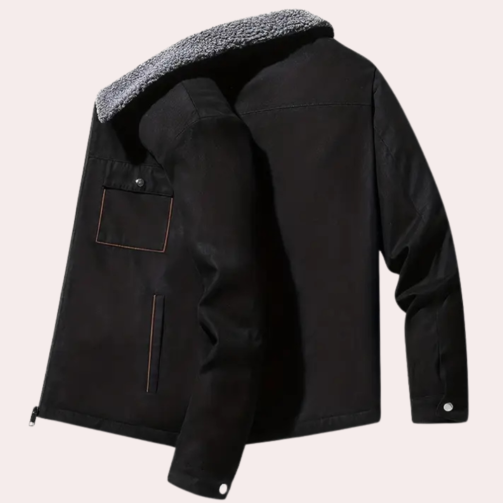 Chaqueta Hombre con Forro Sherpa y Cremallera Ajuste Regular
