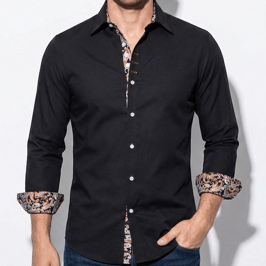 Camisa Vestir Hombre Algodón Slim Fit Manga Larga - Mavetta