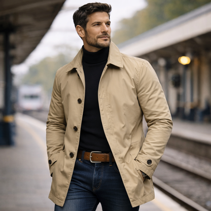 Abrigo Hombre Elegante Corte Clásico
