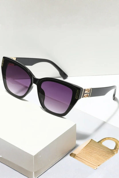 Gafas de Sol Mujer Estilo Gato Detalle Metálico Lente Degradada