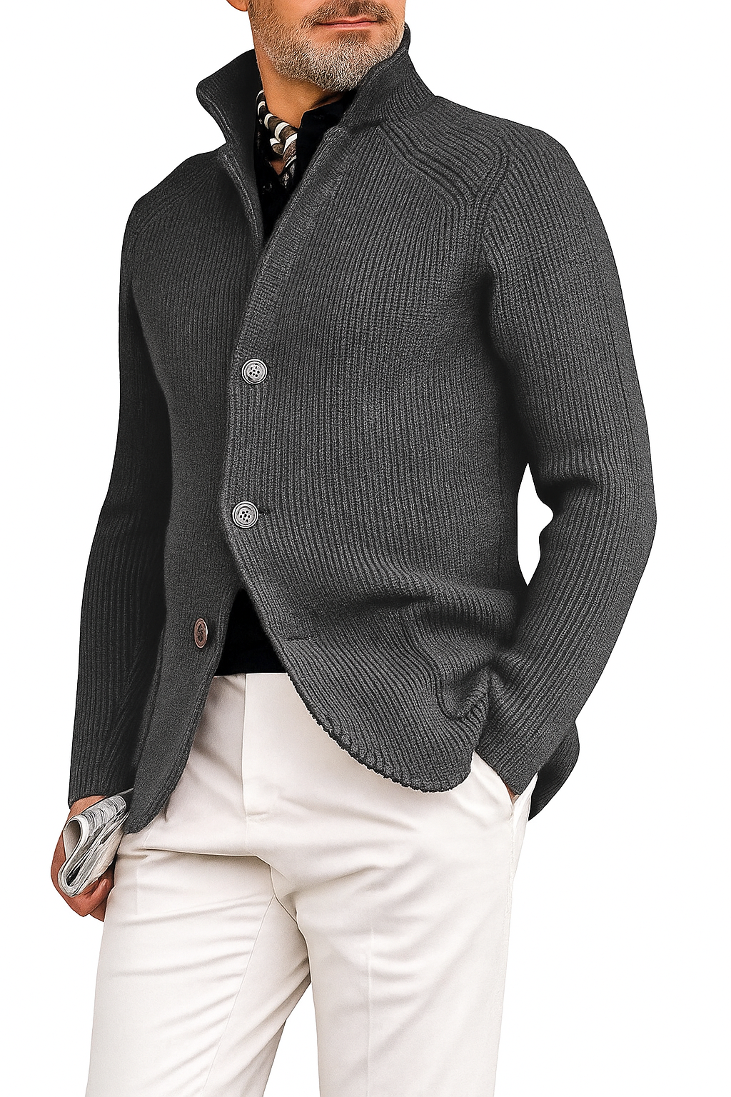 Chaqueta de Punto Hombre Estilo Clásico