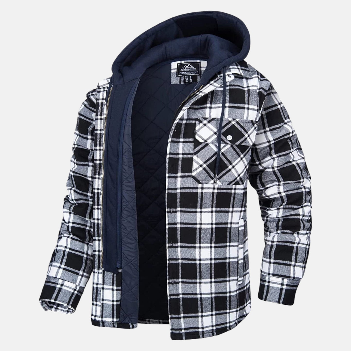 Chaqueta Hombre Franela Capucha Desmontable Forro Algodón Acolchado - Mavetta