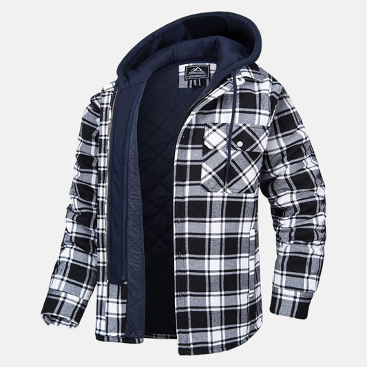 Chaqueta Hombre Franela Capucha Desmontable Forro Algodón Acolchado - Mavetta