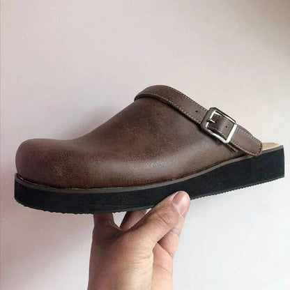 Zuecos Hombre Casual Hebilla Lateral Suela Gruesa