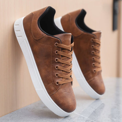 Zapatillas Hombre Urbanas Cuero Sintético Cordones Casual