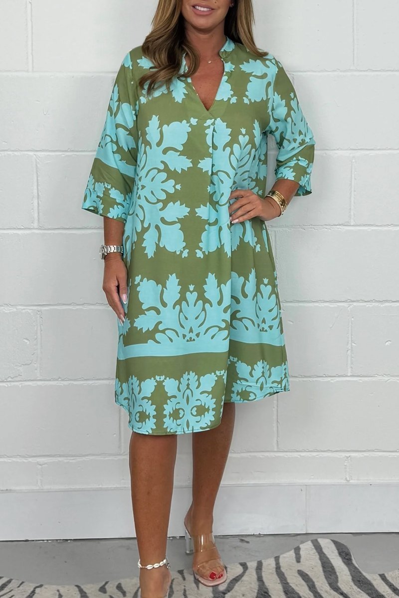 Vestido midi mujer de tela vaporosa corte amplio estilo romántico - Mavetta
