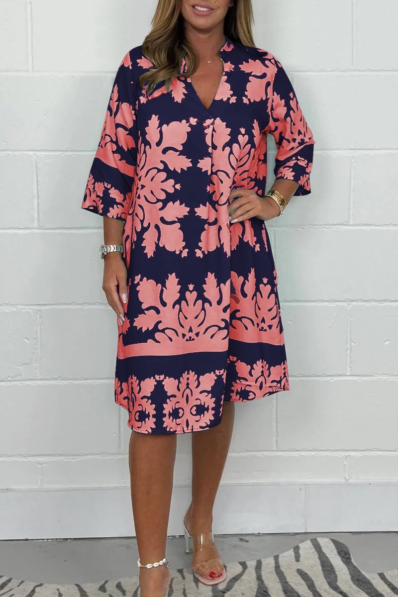 Vestido midi mujer de tela vaporosa corte amplio estilo romántico