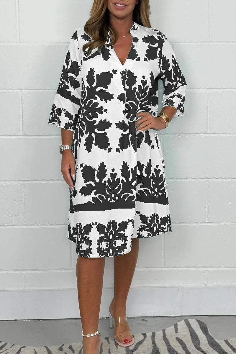 Vestido midi mujer de tela vaporosa corte amplio estilo romántico