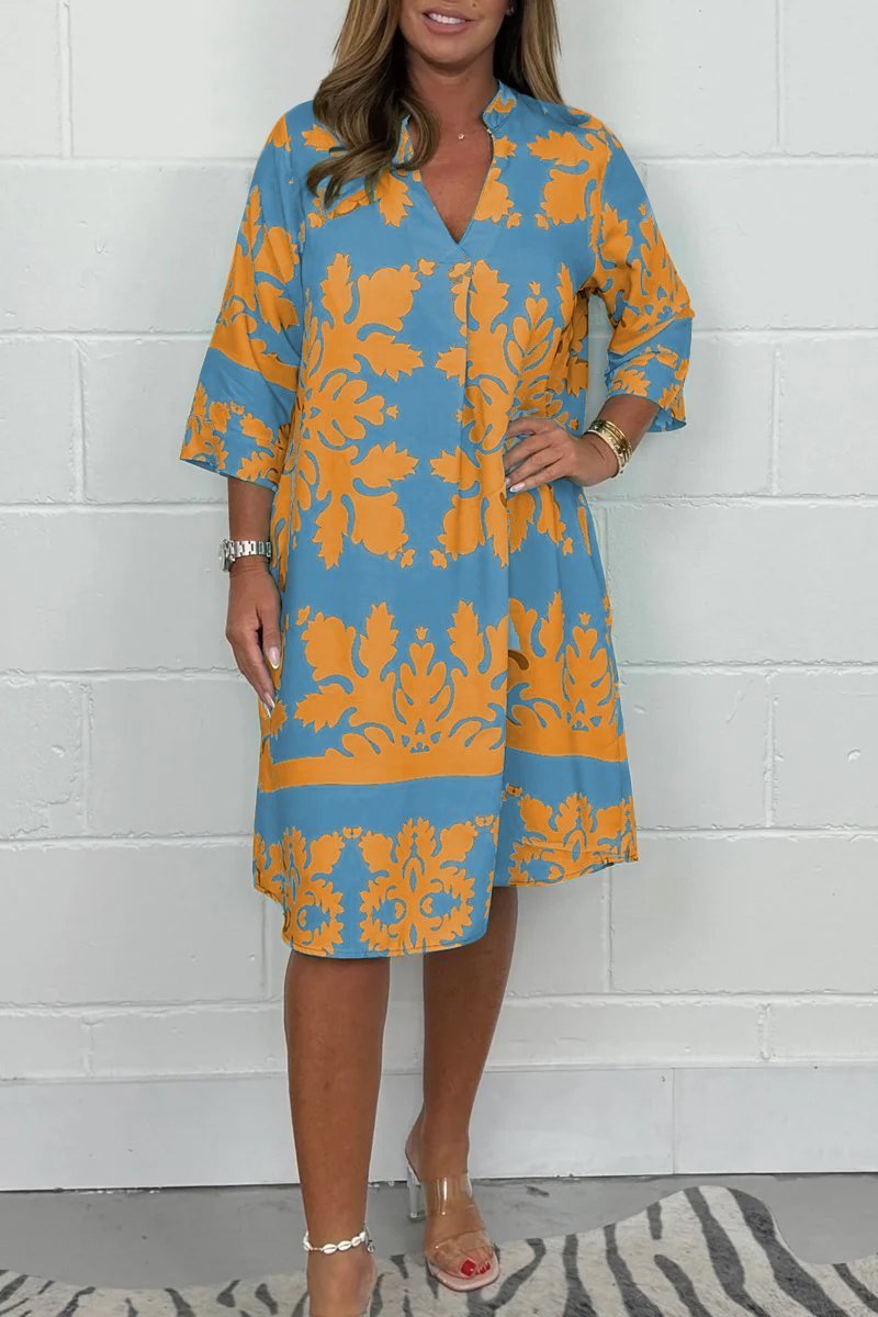 Vestido midi mujer de tela vaporosa corte amplio estilo romántico