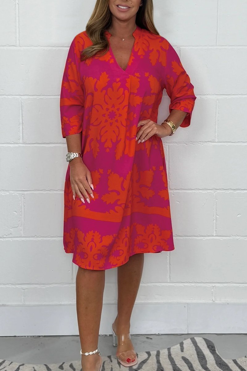 Vestido midi mujer de tela vaporosa corte amplio estilo romántico