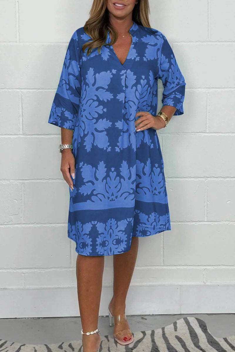 Vestido midi mujer de tela vaporosa corte amplio estilo romántico
