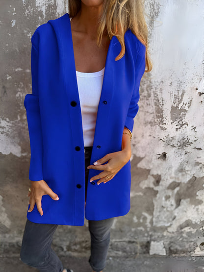 Chaqueta casual mujer con capucha y cierre frontal