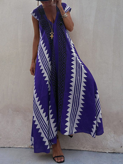 Vestido maxi mujer escote profundo mangas amplias