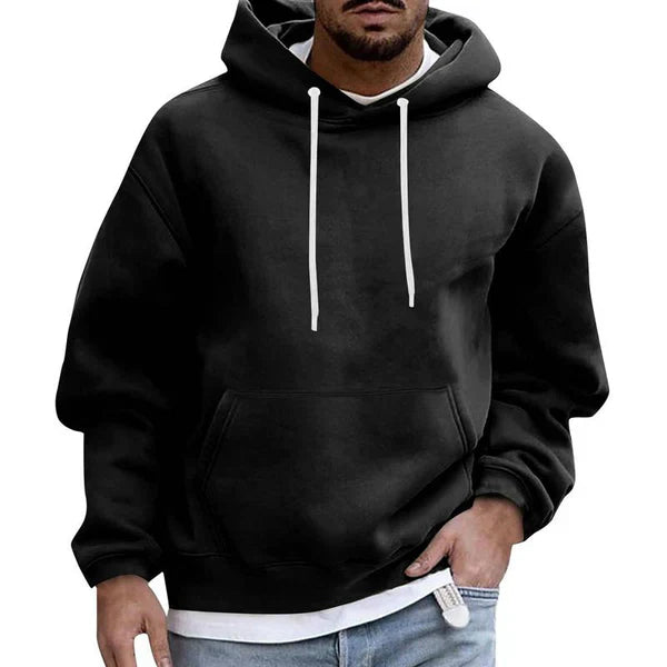 Sudadera Hombre con Capucha Algodón Oversize y Cordón Ajustable