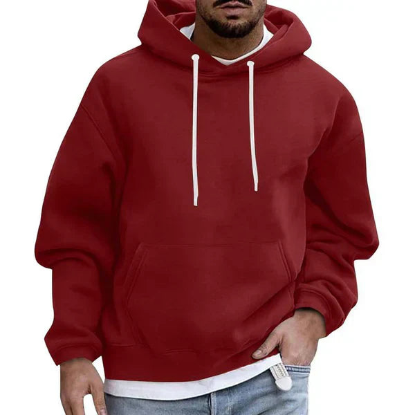 Sudadera Hombre con Capucha Algodón Oversize y Cordón Ajustable