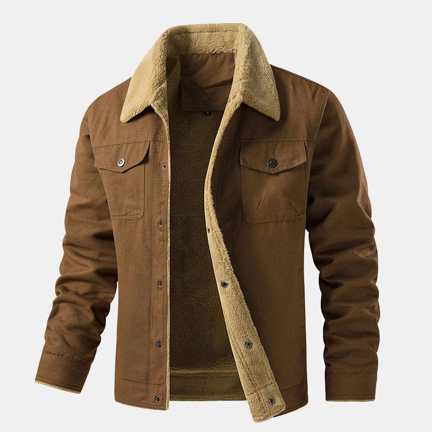 Chaqueta Hombre con Forro de Sherpa y Cierre de Botones - Mavetta