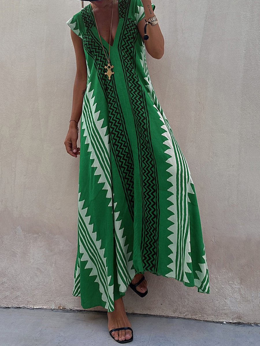 Vestido maxi mujer escote profundo mangas amplias