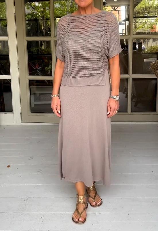 Conjunto Mujer Vestido y Blusa Calados Estilo Casual