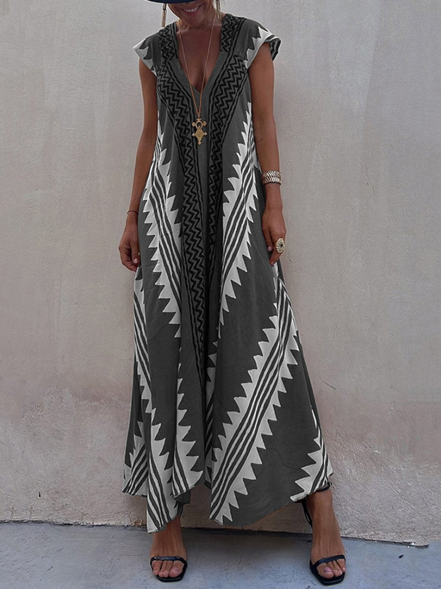 Vestido maxi mujer escote profundo mangas amplias