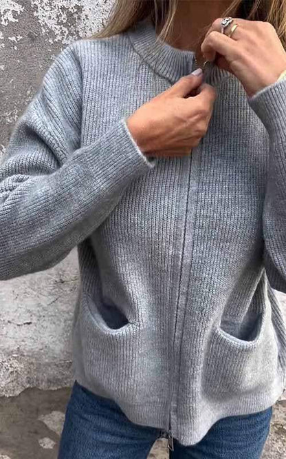 Chaqueta Mujer de Algodón y Piel Sintética con Cremallera