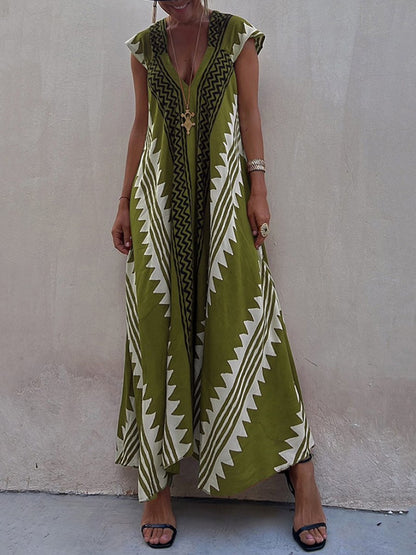 Vestido maxi mujer escote profundo mangas amplias