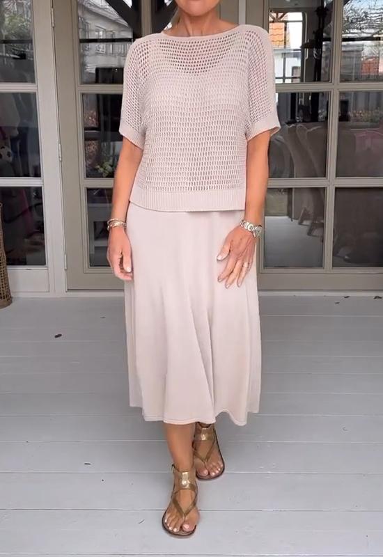 Conjunto Mujer Vestido y Blusa Calados Estilo Casual