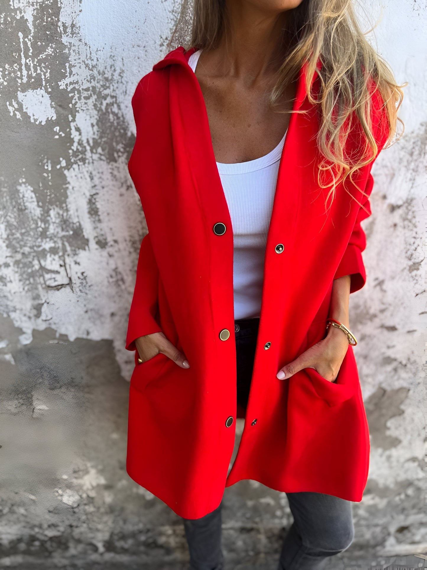 Chaqueta casual mujer con capucha y cierre frontal - Mavetta