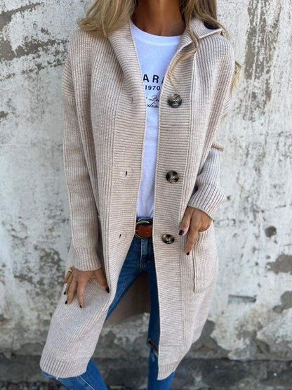 Cárdigan Largo Mujer de Punto Suave Elegante