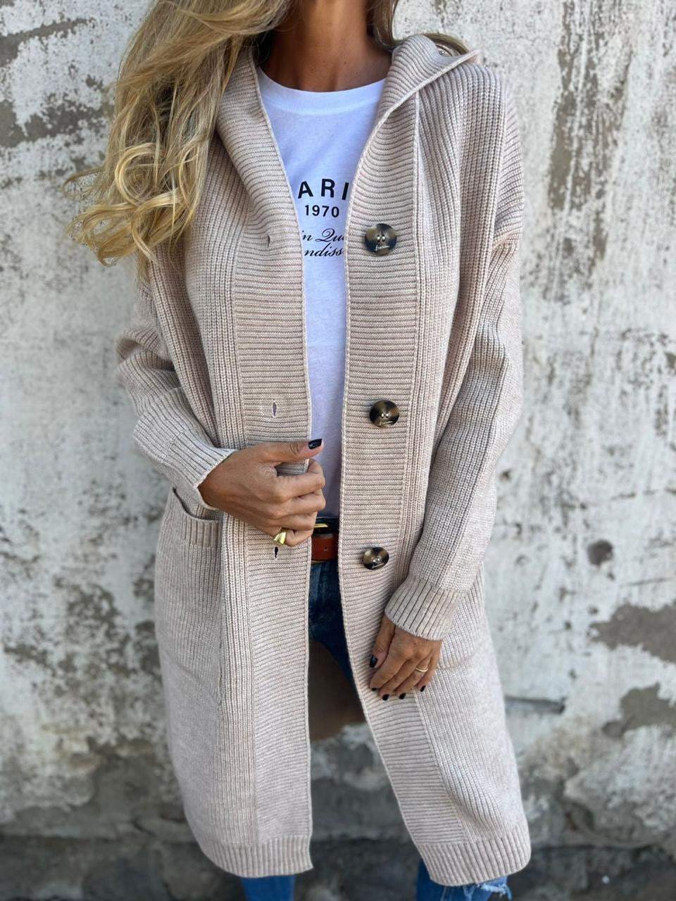 Cárdigan Largo Mujer de Punto Suave Elegante