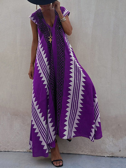 Vestido maxi mujer escote profundo mangas amplias