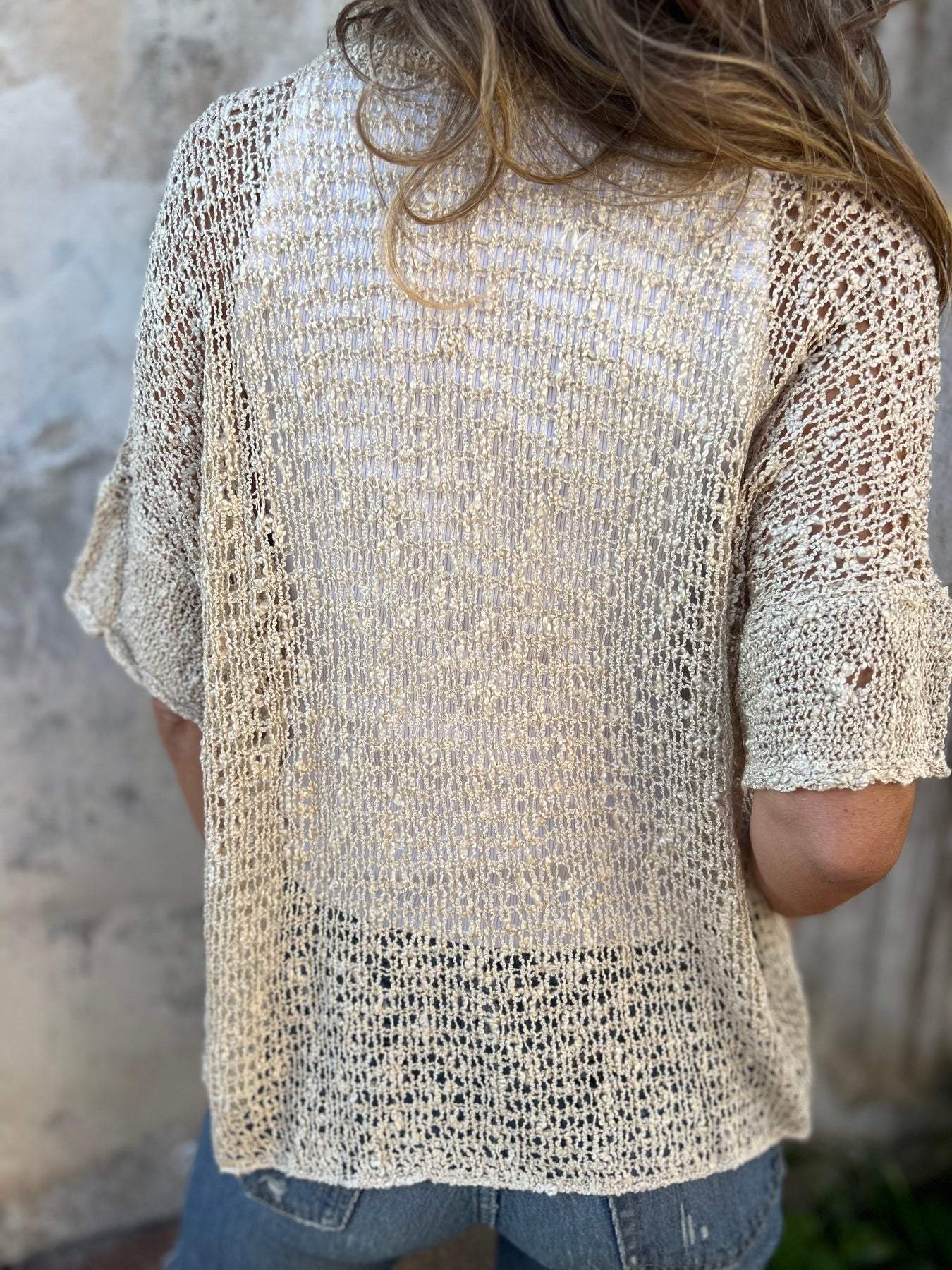 Blusa Mujer Tejida Escote en V Estilo Verano Ligera