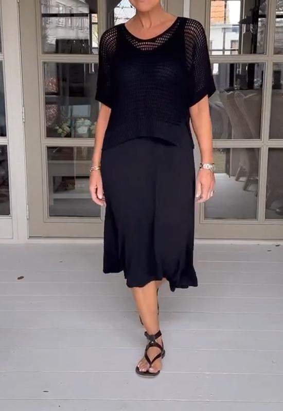 Conjunto Mujer Vestido y Blusa Calados Estilo Casual