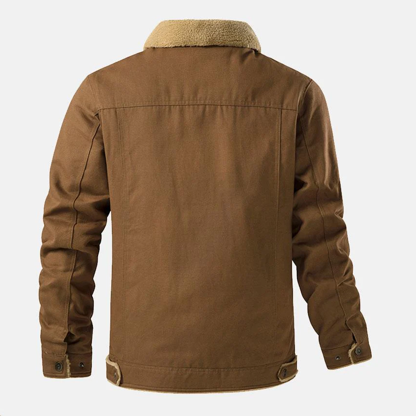 Chaqueta Hombre con Forro de Sherpa y Cierre de Botones