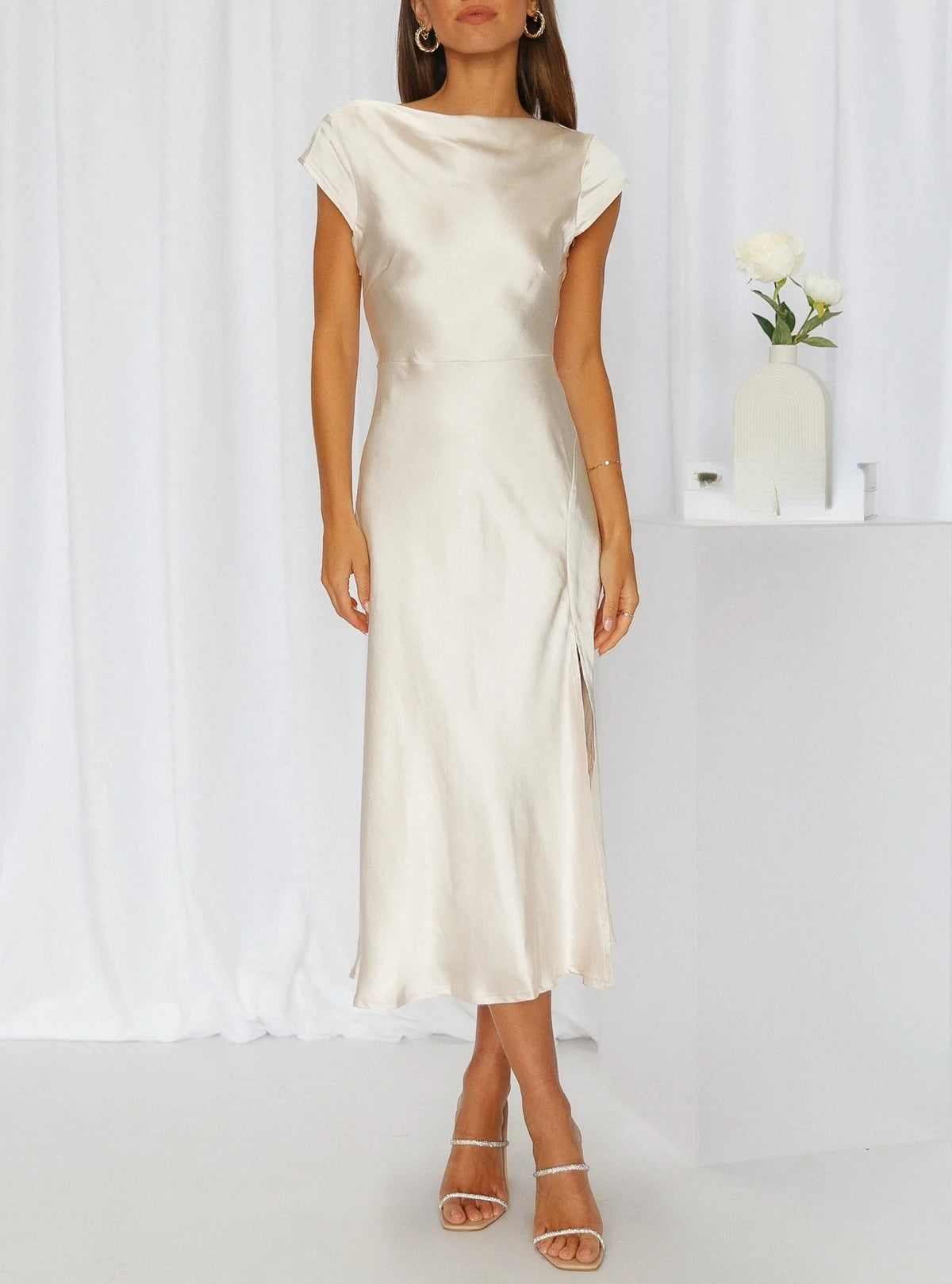 Vestido Midi Mujer Ajustado Tirantes