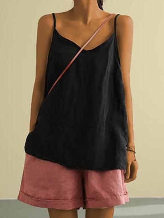 Blusa Larga Mujer de Lino Fresco Ajuste Suelto