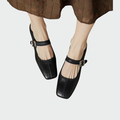 Zapatos Mary Jane Mujer Tacón Grueso Elegante