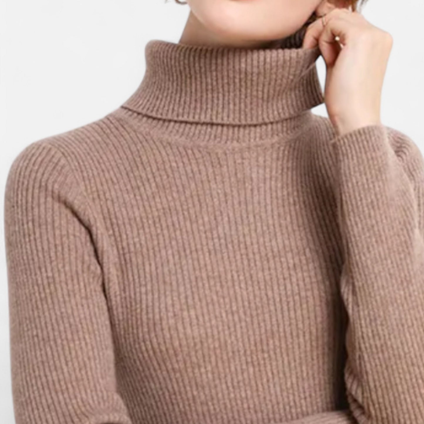 Jersey Mujer de Cachemira Cuello Alto Elegante