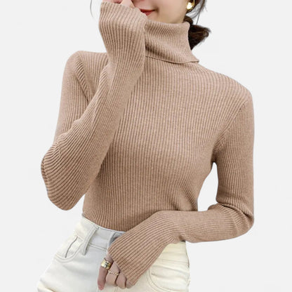 Jersey Mujer de Cachemira Cuello Alto Elegante