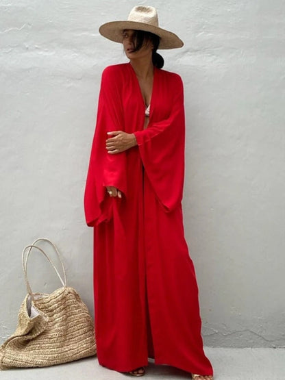 Kimono Largo Mujer Cinturón Ajustable