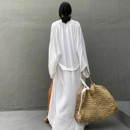 Kimono Largo Mujer Cinturón Ajustable