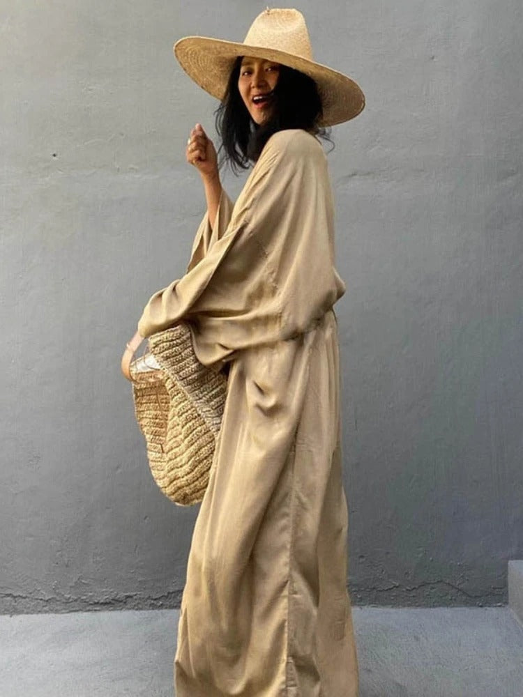 Kimono Largo Mujer Cinturón Ajustable