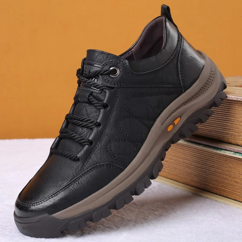 Zapatillas Hombre de Cuero Deportivas con Cordones Suela