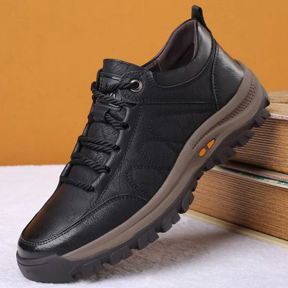 Zapatillas Hombre de Cuero Deportivas con Cordones Suela
