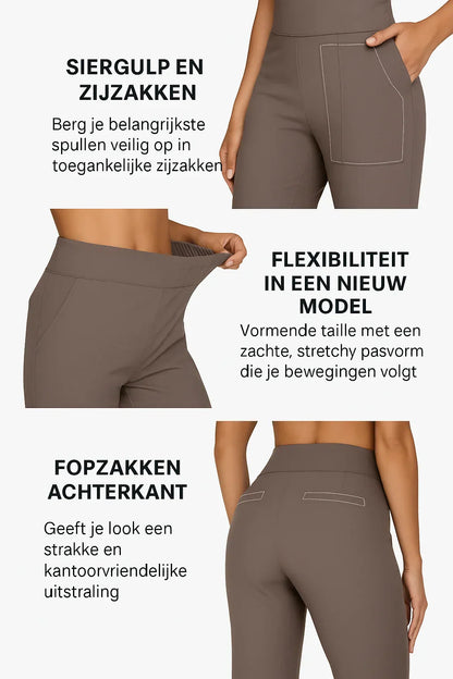 Pantalones Mujer Algodón Elástico Corte Cómodo