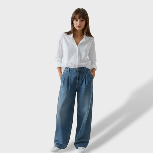 Pantalones Vaqueros Mujer Anchos Comodos Ajuste Relax - Mavetta