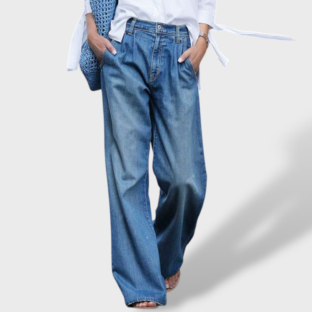 Pantalones Vaqueros Mujer Anchos Comodos Ajuste Relax