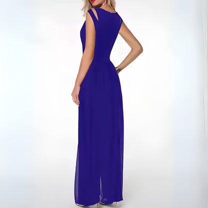 Vestido Noche Mujer con Hombros Descubiertos y Corte Entallado